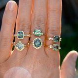 2.38ct Untreated Oval Parti Sapphire Antique-Style Diamond Halo Ring in 18k Yellow Gold