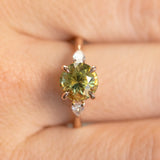Three Stone Ring with Pear Diamond Side Stones- Setting