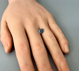 1.50CT ROUND PRECISION CUT MONTANA SAPPHIRE, AQUA-BLUE, 6.8X4.5MM