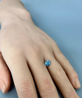 1.50CT ROUND PRECISION CUT MONTANA SAPPHIRE, AQUA-BLUE, 6.8X4.5MM