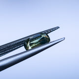 1.11CT ELONGATED "SCISSOR" CUSHION AUSTRALIAN SAPPHIRE, BICOLOR PARTI BLUE YELLOW GREEN, 7.31X4.47X3.53MM