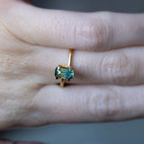 1.11CT ELONGATED "SCISSOR" CUSHION AUSTRALIAN SAPPHIRE, BICOLOR PARTI BLUE YELLOW GREEN, 7.31X4.47X3.53MM