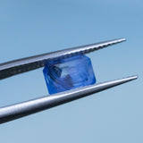 1.75CT EMERALD CUT MADAGASCAR SAPPHIRE, SILKY OPALESCENT PERIWINKLE BLUE, 7.74X6X3.91MM