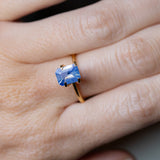 1.75CT EMERALD CUT MADAGASCAR SAPPHIRE, SILKY OPALESCENT PERIWINKLE BLUE, 7.74X6X3.91MM