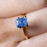 1.75CT EMERALD CUT MADAGASCAR SAPPHIRE, SILKY OPALESCENT PERIWINKLE BLUE, 7.74X6X3.91MM