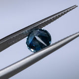 1.19CT ROUND PRECISION CUT MONTANA SAPPHIRE, OCEAN BLUE TEAL, 6X4MM