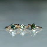 1.60ct Oval Australian Parti Sapphire Low Profile Six Prong Split Shank Solitaire in 14k Yellow Gold