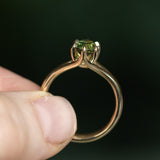 1.60ct Oval Australian Parti Sapphire Low Profile Six Prong Split Shank Solitaire in 14k Yellow Gold