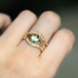 1.60ct Oval Australian Parti Sapphire Low Profile Six Prong Split Shank Solitaire in 14k Yellow Gold