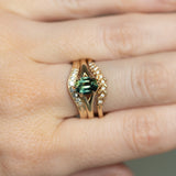 1.60ct Oval Australian Parti Sapphire Low Profile Six Prong Split Shank Solitaire in 14k Yellow Gold