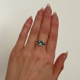 3.14CT BRILLIANT HEART MONTANA SAPPHIRE, AQUA BLUE GREEN, 9.14X4.98MM, UNTREATED