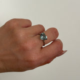 3.14CT BRILLIANT HEART MONTANA SAPPHIRE, AQUA BLUE GREEN, 9.14X4.98MM, UNTREATED