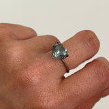 3.14CT BRILLIANT HEART MONTANA SAPPHIRE, AQUA BLUE GREEN, 9.14X4.98MM, UNTREATED