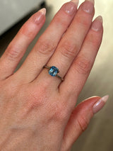 2.03CT EMERALD CUT MONTANA SAPPHIRE, BI-COLOR PARTI ROYAL BLUE WHITE, 6.90X5.68X4.73MM