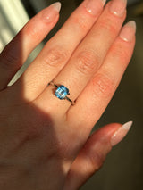 2.03CT EMERALD CUT MONTANA SAPPHIRE, BI-COLOR PARTI ROYAL BLUE WHITE, 6.90X5.68X4.73MM