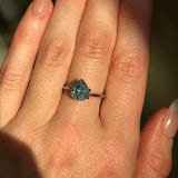 2.23CT PEAR MONTANA SAPPHIRE, PARTI MINTY TEAL, 9X7.4MM, UNTREATED