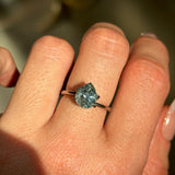 2.23CT PEAR MONTANA SAPPHIRE, PARTI MINTY TEAL, 9X7.4MM, UNTREATED