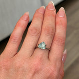 2.10CT TRILLION MALAWI SAPPHIRE, SEAFOAM GREEN-GREY, 8.4X6.6MM, UNTREATED