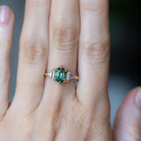 1.77ct Elongated Hexagon and Trillion Salt and Pepper Diamond Low Profile Ring in 14k Yellow Gold