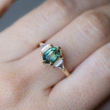 1.77ct Elongated Hexagon and Trillion Salt and Pepper Diamond Low Profile Ring in 14k Yellow Gold