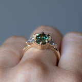 1.77ct Elongated Hexagon and Trillion Salt and Pepper Diamond Low Profile Ring in 14k Yellow Gold