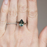 3.07CT MADAGASCAR PEAR SAPPHIRE, PARTI GREEN, 10.4X7X5MM, UNTREATED