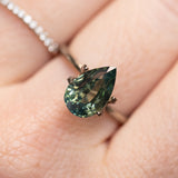 3.07CT MADAGASCAR PEAR SAPPHIRE, PARTI GREEN, 10.4X7X5MM, UNTREATED