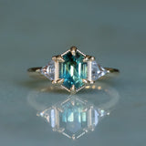 1.77ct Elongated Hexagon and Trillion Salt and Pepper Diamond Low Profile Ring in 14k Yellow Gold