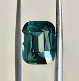 4.09CT ELONGATED CUSHION MADAGASCAR SAPPHIRE, MEDIUM TEAL GREEN, 10.20X7.60X5.11MM