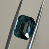 4.09CT ELONGATED CUSHION MADAGASCAR SAPPHIRE, MEDIUM TEAL GREEN, 10.28X8.09X5.01MM - APPRAISED STONE