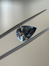 3.17CT MADAGASCAR PEAR SAPPHIRE, COLOR SHIFTING GREY TEAL TO GREY PURPLE, 11.08X7.89X5.32MM, UNTREATED