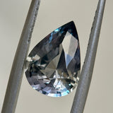 3.17CT MADAGASCAR PEAR SAPPHIRE, COLOR SHIFTING GREY TEAL TO GREY PURPLE, 11.08X7.89X5.32MM, UNTREATED