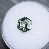 2.10CT HEXAGON MADAGASCAR SAPPHIRE, MINTY GREEN BLUE, 8.4X7X4MM