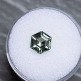 2.10CT HEXAGON MADAGASCAR SAPPHIRE, MINTY GREEN BLUE, 8.4X7X4MM