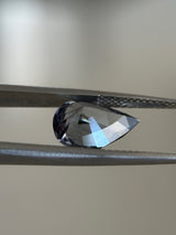 3.17CT MADAGASCAR PEAR SAPPHIRE, COLOR SHIFTING GREY TEAL TO GREY PURPLE, 11.08X7.89X5.32MM, UNTREATED