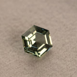 2.10CT HEXAGON MADAGASCAR SAPPHIRE, MINTY GREEN BLUE, 8.4X7X4MM