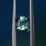 1.60CT EMERALD CUT MADAGASCAR SAPPHIRE, PARTI BLUE GREEN YELLOW, 6.7X6X4MM