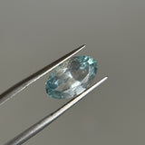 3.29CT MOVAL MONTANA SAPPHIRE, BICOLOR AQUA BLUE-GREEN AND WHITE, 11.81X7.32X4.95MM, UNTREATED