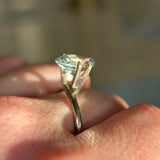 3.29CT MOVAL MONTANA SAPPHIRE, BICOLOR AQUA BLUE-GREEN AND WHITE, 11.81X7.32X4.95MM, UNTREATED