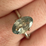 3.29CT MOVAL MONTANA SAPPHIRE, BICOLOR AQUA BLUE-GREEN AND WHITE, 11.81X7.32X4.95MM, UNTREATED