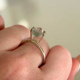 3.29CT MOVAL MONTANA SAPPHIRE, BICOLOR AQUA BLUE-GREEN AND WHITE, 11.81X7.32X4.95MM, UNTREATED