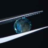 1.41CT ROUND PRECISION CUT MONTANA SAPPHIRE, PARTI MEDIUM TEAL BLUE WITH YELLOW GREEN, 6.8MM EARLY ACCESS