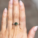 2.15ct Oval Australian Sapphire and Natural Kite Diamond Three Stone Ring in Two Tone 18k Yellow and Platinum