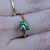 1.93CT ROUND PRECISION CUT AUSTRALIAN SAPPHIRE, GREEN WITH YELLOW AND BLUE, 7X5MM EARLY ACCESS