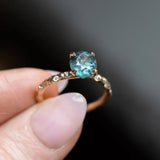 Evergreen 4-Prong Solitaire with Embedded Diamonds, Stackable - Setting