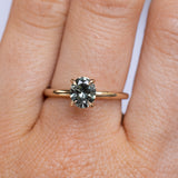 1.33ct Oval Light Teal Green Montana Sapphire Classic 4 Prong Solitaire in 14k Yellow Gold