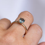 1.36ct Oval Ocean Blue Montana Sapphire Classic 4 Prong Solitaire in 14k Yellow Gold