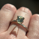 0.99CT CUSHION MONTANA SAPPHIRE, LIGHT TEAL, 6MM, UNTREATED,