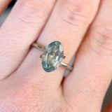 3.29CT MOVAL MONTANA SAPPHIRE, BICOLOR AQUA BLUE-GREEN AND WHITE, 11.81X7.32X4.95MM, UNTREATED