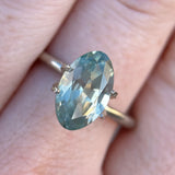 3.29CT MOVAL MONTANA SAPPHIRE, BICOLOR AQUA BLUE-GREEN AND WHITE, 11.81X7.32X4.95MM, UNTREATED